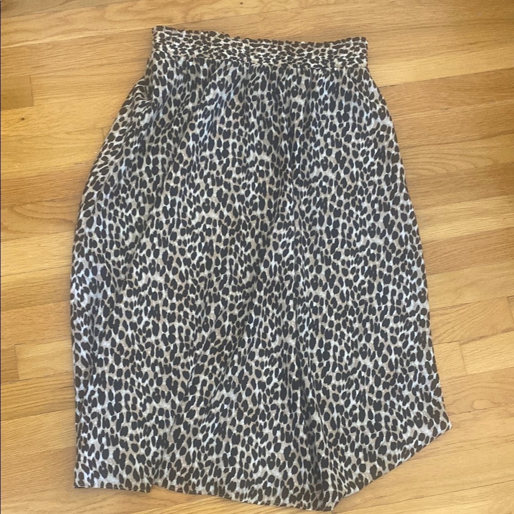 LOFT Animal Print A line midi skirt